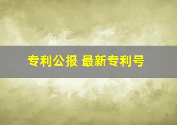 专利公报 最新专利号